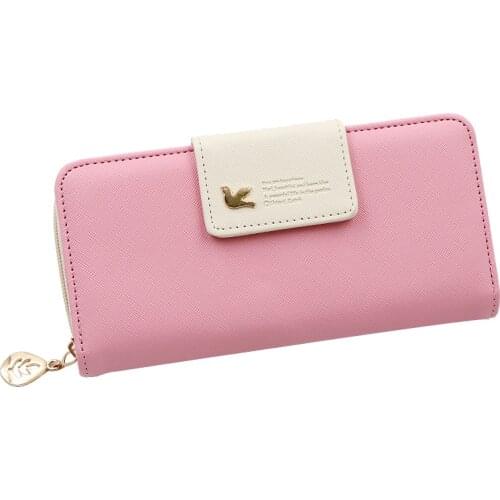 New Wallets Womens Large-Capacity Mobile Phone Pockets Bird-Shaped Buckle Long Coin Pockets Simple And Stylish Card Holders