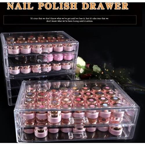 TSZS 3/4/5 Layer Cosmetic Makeup Products Lipstick Nail Polish With Drawer Acrylic Box Jewelry Storage Clear Nail Storage Box