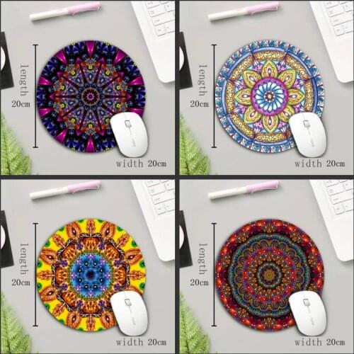 XGZ DIY Custom Mandala Pattern Round Mouse Pad 200*200*2mm/220*220*2mm Fast Anti-Slip Game Laptop Mouse Pad for Boyfriend Gift