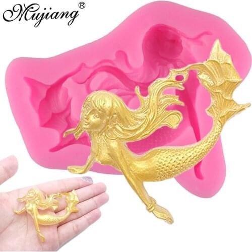 Little Mermaid Silicone Mold Sugarcraft Fondant Chocolate Candy Gumpaste Mold Cupcake Topper Cookie Baking Cake Decorating Tools