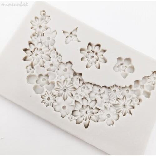 Minsunbak Flower Silicone Fondant Mold DIY Wedding Cake Decoration Tools Chocolate Baking Sugarcraft
