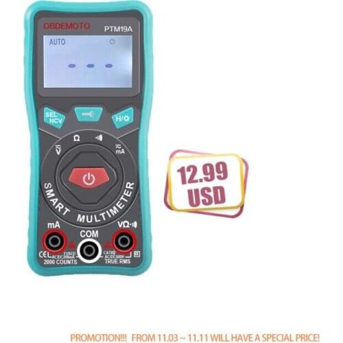 Fast Shipping Protmex PTM19A Digital Smart Multimeter LCD Display True-RMS Multitester AC DV Voltage Current Resistance Tester