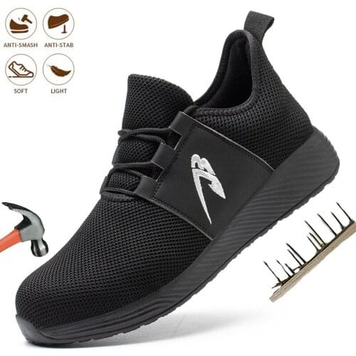 Men Fashion Anti-puncture Safety Shoes Steel Toe Cap Boots Indestructible Lightweight Non-slip Comfort Breathable Sneakers