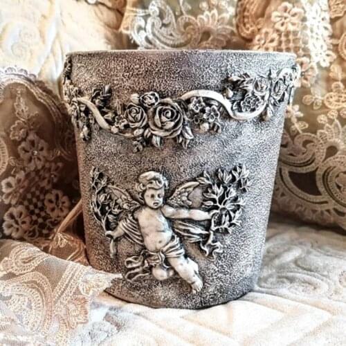 Set of 1 Angel Babies and Flower Rattan Shaped Pattern Mould Silica Gel Material