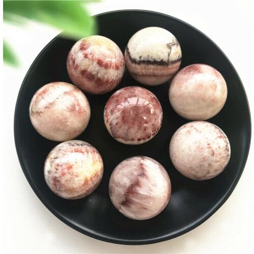 1pc 31-33mm Natural Quartz Stone Meat Pork Stone Sphere Ball Bacon Stone Collection Gift Natural Stones and Minerals