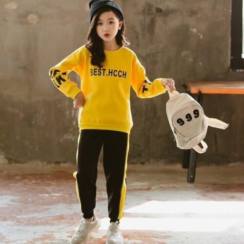 New Fashion Autumn 2021 Girls Baby Girl Clothes Sweatershirt + Pants Clothing Sets Children Clothing For Girls For 3-12 Year Old