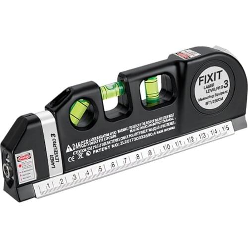 New hot 1Pc Multipurpose Level Laser Horizon Vertical Measure Tape Aligner Bubbles Ruler