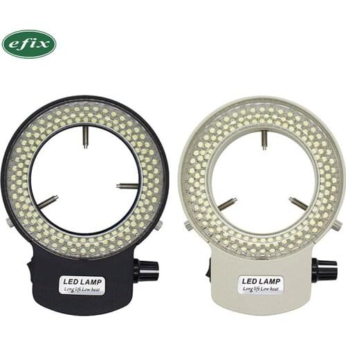 Adjustable 6500K 144 LED Ring Light illuminator Lamp For Industry Stereo Microscope Lens Camera Magnifier 110V-240V Adapter