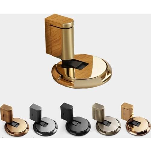 Solid Metal Door Stopper Updated Mechanical Self-Locking Stop Height Adjustable 3M Sticker And Screw Fix DIY Hidden Door Holders