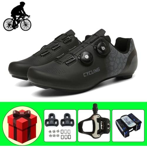 Road Bike Shoes Add Pedals Self-locking Ultra-light Riding Bicycle Flat Sneakers Wear-resistant Breathable Racing Bicycle Shoes