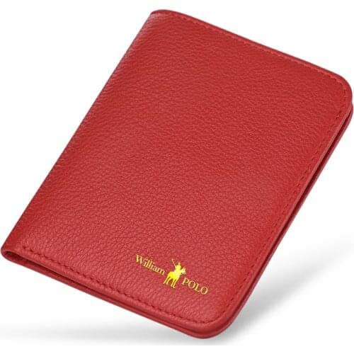 100% leather high-quality ultra-thin wallet credit card holder ladies short design 2020 new style