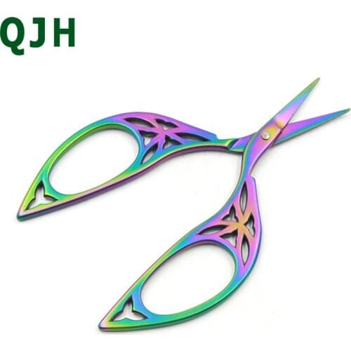 1psc Vintage Embroidery scissors Flower Pattern Needlework Embroidery Stainless Steel Tailors Scissor Thread Trimmer