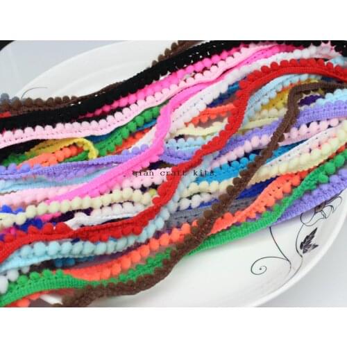 100 yards Mini Pom Pom Trim random mix color Pom Pom Fringe or you pick colors 12mm width Tiny Blythe and dolls clothes