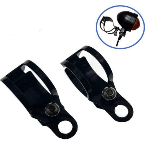 2pc Universal Motorcycle Turn Signal Light Holder Metal Relocation Fork Clamps Mount Lamp Mount Bracket For Motorbike Front Fork