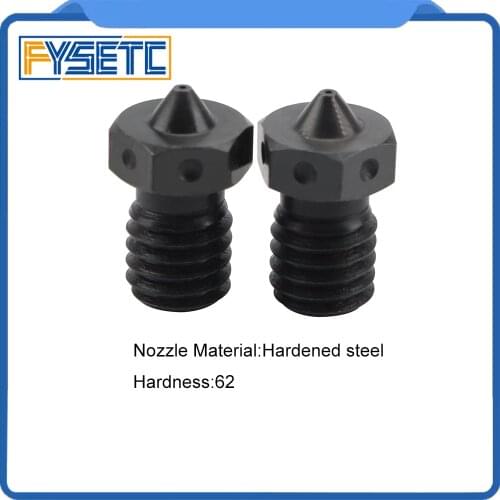 5pcs Nozzle Hardened Steel V6 Nozzles For High Temperature 3D Printing PEI PEEK Carbon Fiber Filament For E3D Titan Aero Hotend
