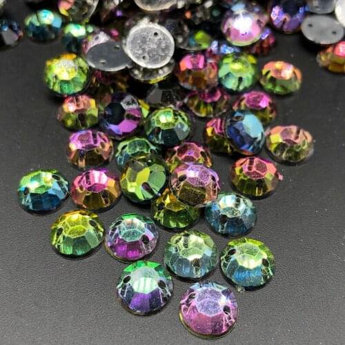 8MM 100pcs Acrylic Beads Strass Stones For DIY Clothes Decoration Sewing Crystal Rhinestones Applique Sew On Flatback
