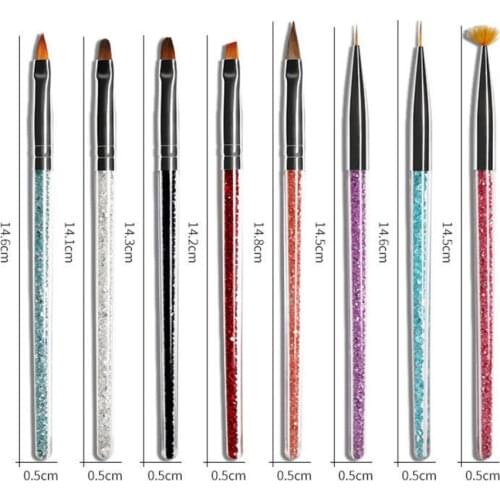 8 Pcs/Set Manicure Nails Painting Tools Draw Pen Line Eight Kinds of Brush Professional Set of Painting Pens
