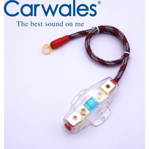 Car Audio Amplifier Circuit Breaker 60A 12V Fuse Holder AFS Style Installation Wires Cable 25CM 8GA 10GA Stereo Amplifier Refit