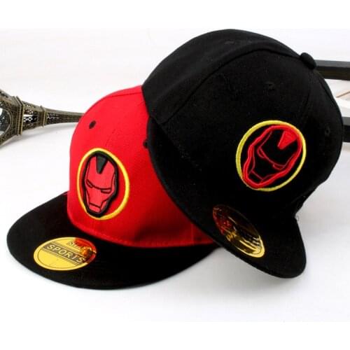 Anime Marvel iron Man Baseball Cap iron Man Hat Adjustable ironMan Cosplay Hip Hop Cap Boys kids Figures Toys Gift 50-54CM