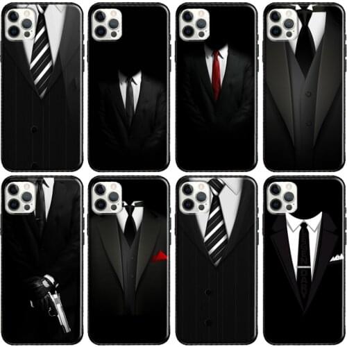 Man Suit Shirt Tie Phone Case For Apple iPhone 11 Pro Max 12 mini X XR XS Max 8 7 Plus SE 2020 Cover Shell
