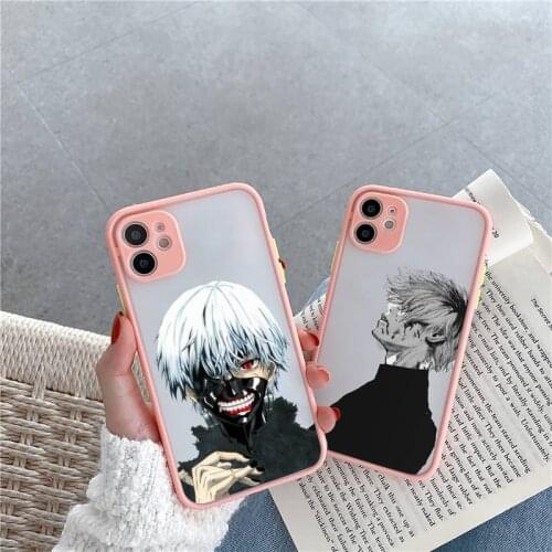 Tokyo Ghoul Phone Case For iPhone 12 11 Mini Pro XR XS Max 7 8 Plus X Matte transparent Pink Cover