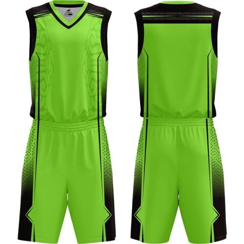 Fluorescent Green Basketball Suit Tailor-Made MenS Breathable Competition Training Jersey Vest Printed Jersey