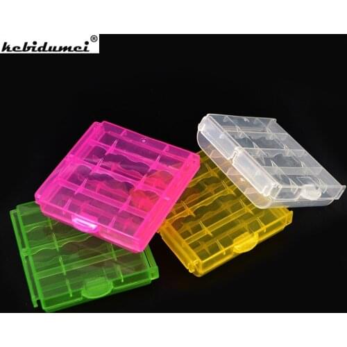Kebidumei 1pcs AA / AAA Coloful Battery Holder Battery Storage Hard Case Boxes or AA AAA Rechargeable Battery For 14500 Battery