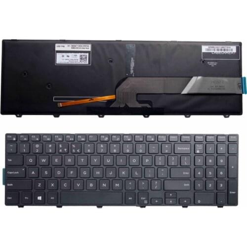 For Dell Inspiron 15 5000 Series 15 5551 5552 5555 5558 5559 7559 keyboard US layout black color with backlit keyboard
