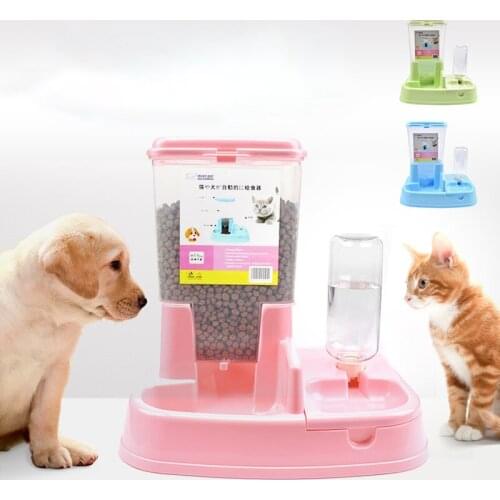 Dog Feeder Automatic Feeding Dispenser Drinking Fountain Pet Puppy Plastic Water Bottle Large Capacity Cats Drinker Bowls