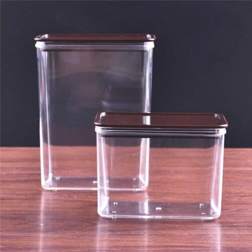 Square plastic sealed tank powder box transparent storage tank special Coffee tea shop Party bean beverage barrel candy jar