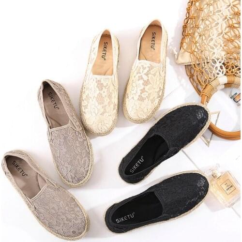 Lightweight Breathable Hollow Womens Singles Shoes Soft-soled Fisherman Shoes Mesh Womens Spring Comfortable Flat Lolita Shoes