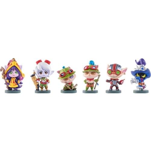League of Legends Yordles Series Mini Figure 6Pcs/set Teemo Anime Games Peripheral Toys Model Desktop Ornaments Collectibles Toy