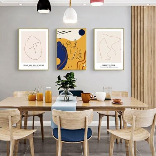 Minimalism Abstract Art Line Girl Body Canvas Painting Wall Art Nordic Posters and Prints Wall Pictures for Living Room Decor