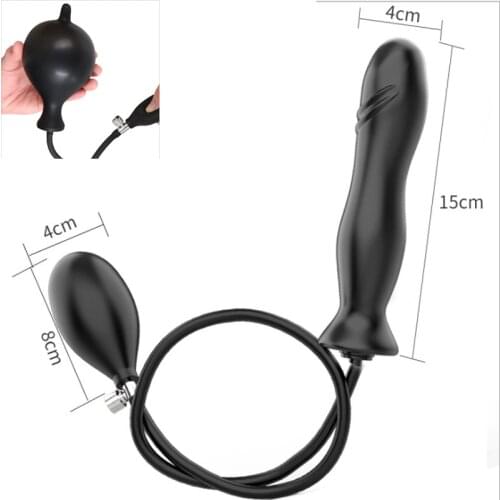Inflatable Anal Plug Dildo Vibrator Expandable Pump Vagina Dilator Max 12cm Adult Sex Toys Men Women Huge Anal Balls Butt Plugs