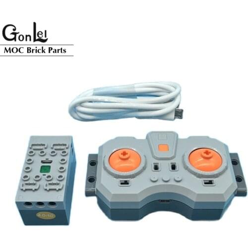 NEW Electric Rechargeable Speed Control Remote Control Steering Servo Motor Lithium Battery Box Building Block Assembly Toys