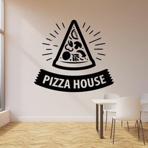 Pizza House Wall Decal Authentic Taste Quality Door Window Vinyl Stickers Pizzeria Kitchen Italian Cuisine Restaurant Decor E634