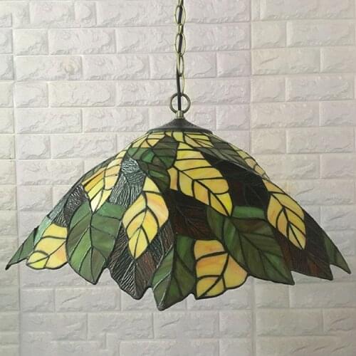 Tiffany Pendant Lights flower LED Stained Glass pendant lamp suspension luminaire Color Glass Living Room Hang Lamp