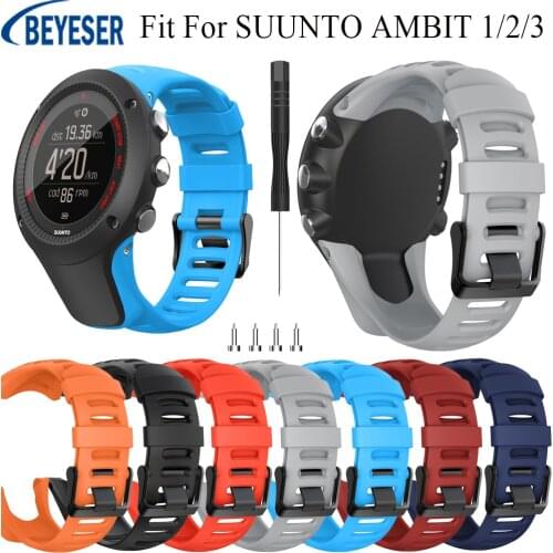 New 24mm Silicone Strap For Suunto Ambit Series 1/2/3 Wristband For SUUNTO AMBIT 1/2S/2R/3P/3S/3R Smart Sports Band Accessories