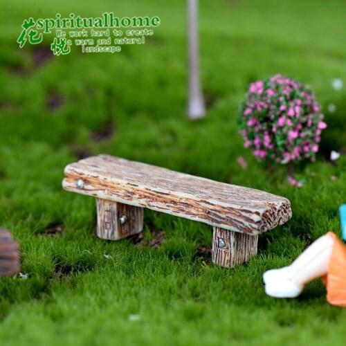 Garden Long Wood Bench Miniature Doll House Decoration Girl Toy Figurine Fairy DIY Furniture Toys Accessories