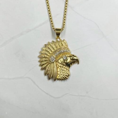 Unisex Claw Leaf eagle Shopping Retro Pendant Necklace gold color Indian Style Party Hanging Fashion Daily