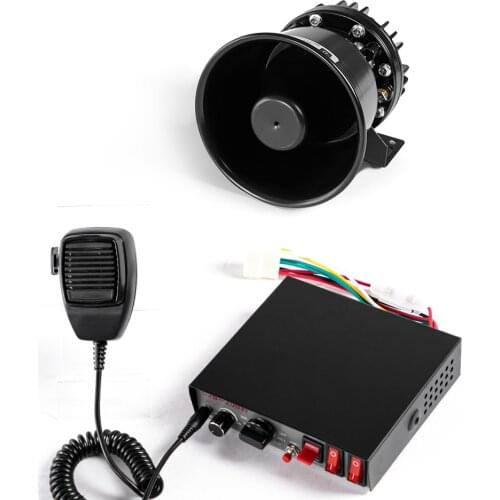 YHAAVALE Car Emergency Warning PA System,Car Police Siren,CJB9 Tone Wired Amplifier,Metal Round Speaker Kits for Vehicle Truck