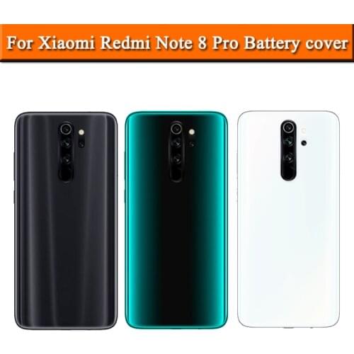 Back Battery Cover For Xiaomi Redmi Note 8 Pro Battery Cover Back Glass Panel Rear Housing Door Case Replacement Assembly Parts