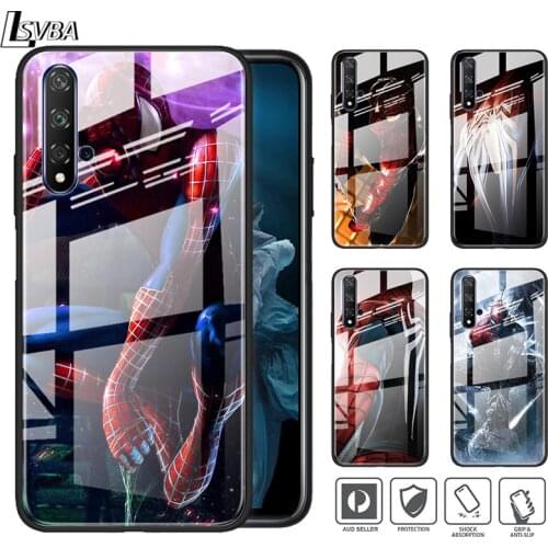 Marvel Spider-Man Super Hero Avengers For Huawei Honor 30 20 10 9X 8X Lite Pro Plus Tempered Glass Shell Phone Case Cover