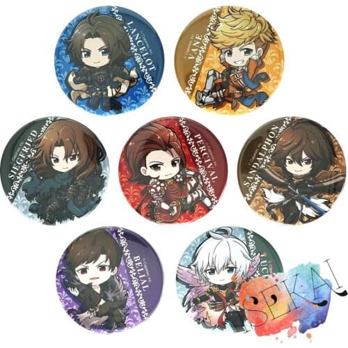 Granblue Fantasy Anime Badge Game Lancelot Vane Siegfried Percival Sandalphon Belial Lucifer Metal Badge Brooch Pins