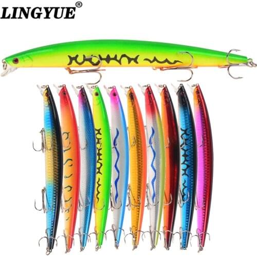 1PCS Big Minnow Fishing Lure Hard Plastic Crankbait 3 Treble Hooks Wobbler Topwater Artificial Bait Tight Fish Pesca Tackle