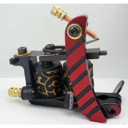 10Pcs/lot Pro Casting Iron Tattoo Machine 10 Wraps coil stainless steel Tattoos Body Art Gun Coil Machine LPC-ITM-7052-1A