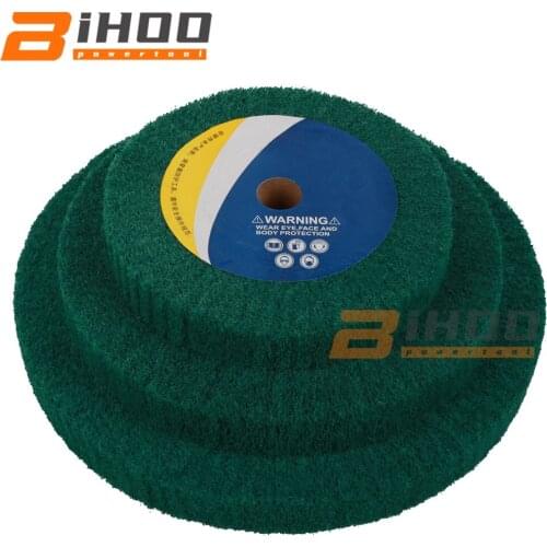 100/125/150/200/250/300mm Non-woven Scouring Pad Grinding Wheel Flap Mop Polishing Wheel Disc 20mm Bore Thickness 25/50mm 180