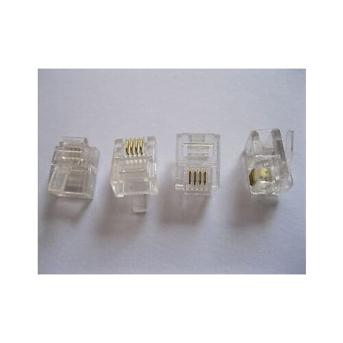 100 pcs RJ11 6P4C Modular Plug Telephone Connector