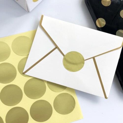 160pcs/pack Round Blank Gold Baking Packaging for Bag Decoration Sealing Sticker