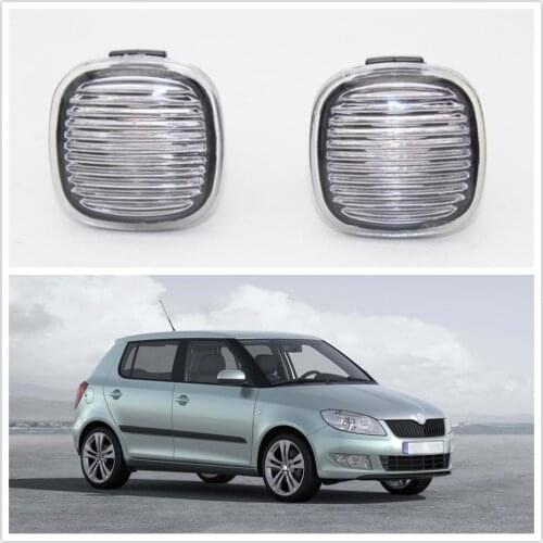 2pcs For Skoda Fabia MK2 Facelift 2010 2011 2012 2013 2014 2015 Car-Styling Side Marker Turn Signal Light Lamp Repeater